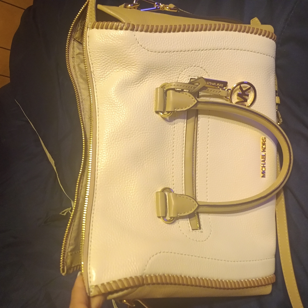 Michael Kors White and Tan Women's Bag